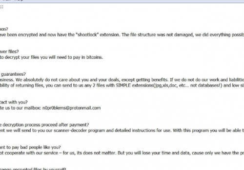Eliminar .Shootlock Virus