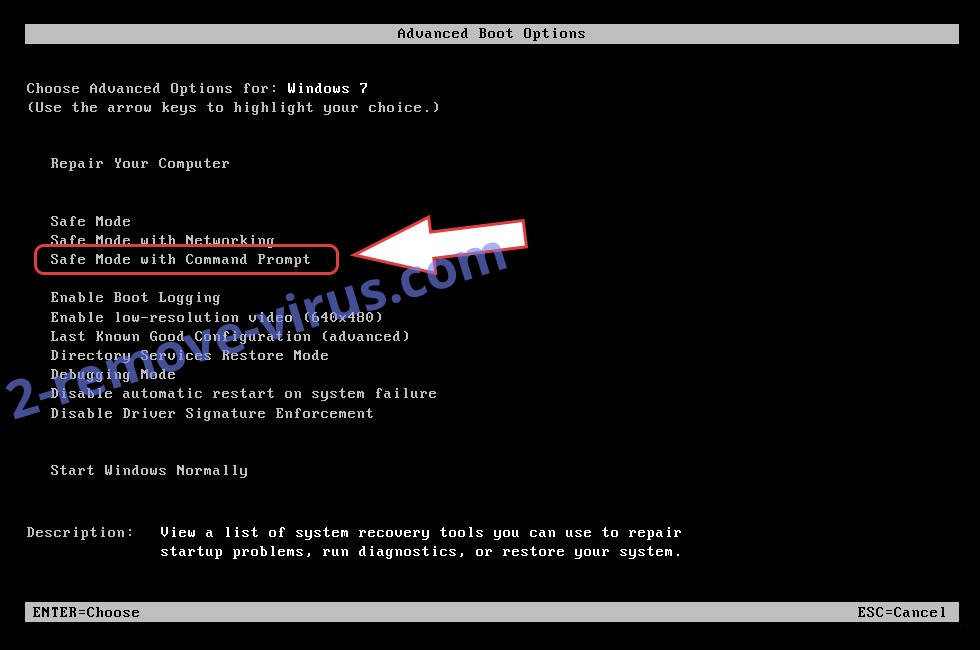 Remove Geminis ransomware - boot options