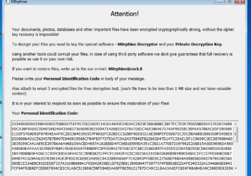 M0rphine ransomware Retiro