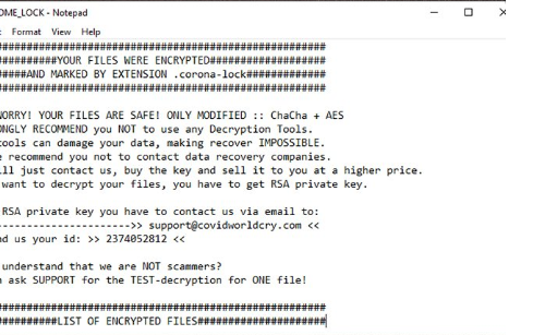 Eliminar CovidWorldCry Ransomware