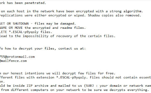 Eliminar ESCAL ransomware
