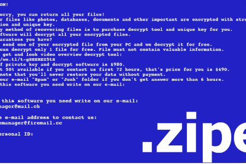 Eliminar Zipe Ransomware
