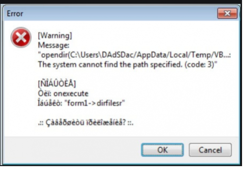 ERROR ransomware de eliminación