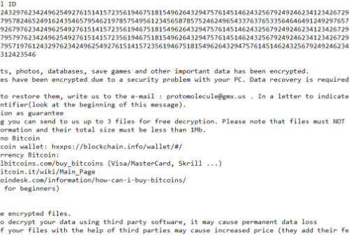 Eliminar Protomolecule ransomware