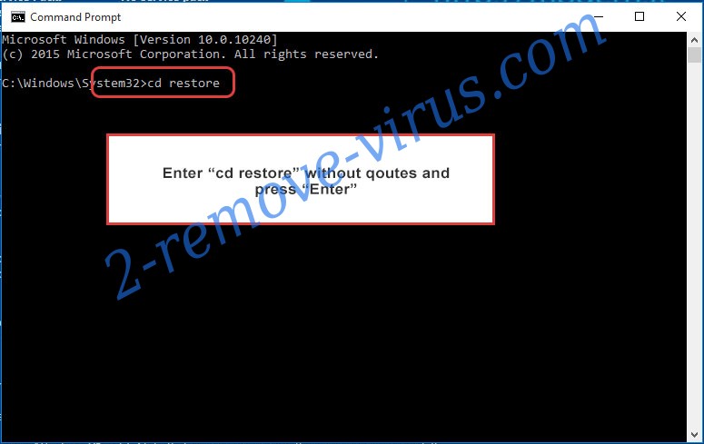 Uninstall FIXI ransomware - command prompt restore