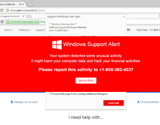 MS-Windows Support Alert