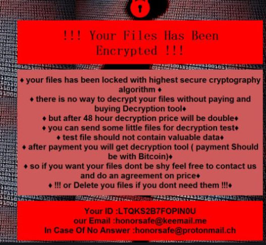 Honor ransomware