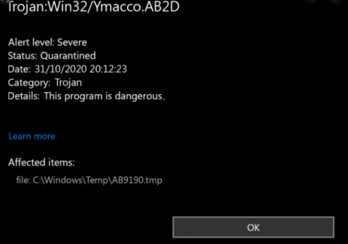 Remove Trojan:Win32/Ymacco