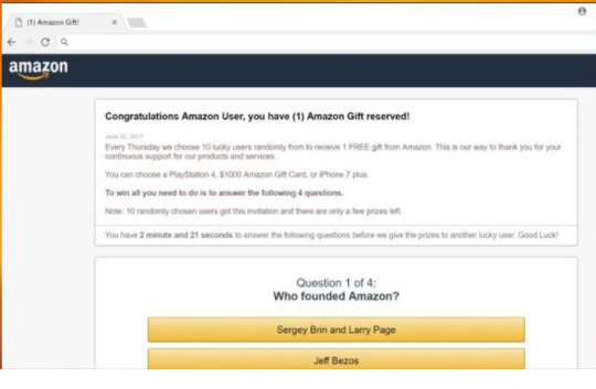 Congratulations Dear Amazon Customer POP-UP Scam