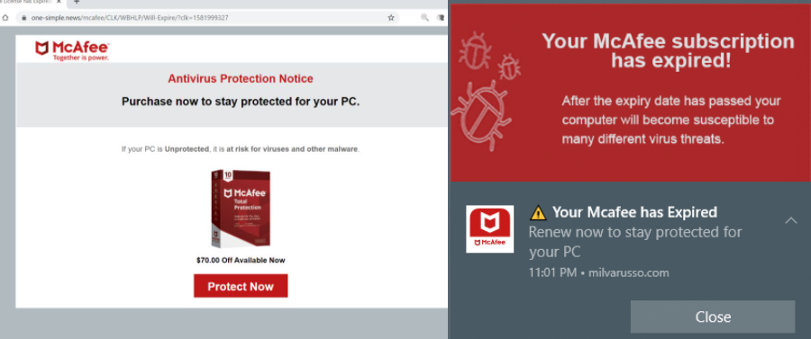 Your ANTIVIRUS subscription has expired