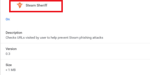 Steam Sheriff adware