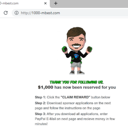 Mr Beast Giveaway POP-UP Scam