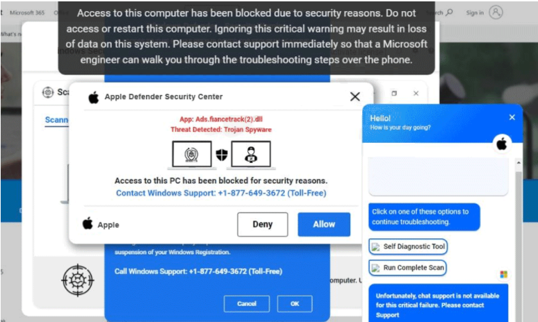 Apple Defender Security Center POP-UP Scam Mac