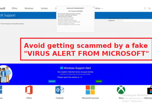 Rimuovere Avoid getting scammed by a fake “VIRUS ALERT FROM MICROSOFT”