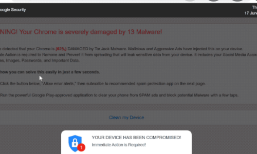 Remove Your Chrome Is Severely Damaged By 13 Malware! POP-UP Scam