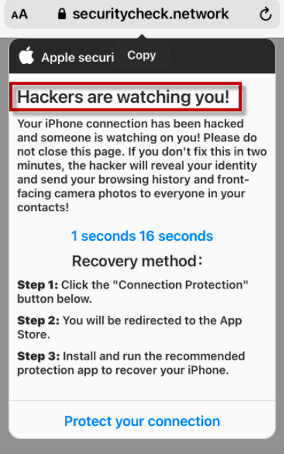 Hackers Are Watching You! POP-UP Scam (Mac)