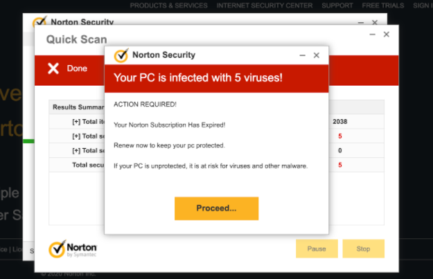 Odstrániť McAfee – Your PC is infected with 5 viruses! POP-UP Scam