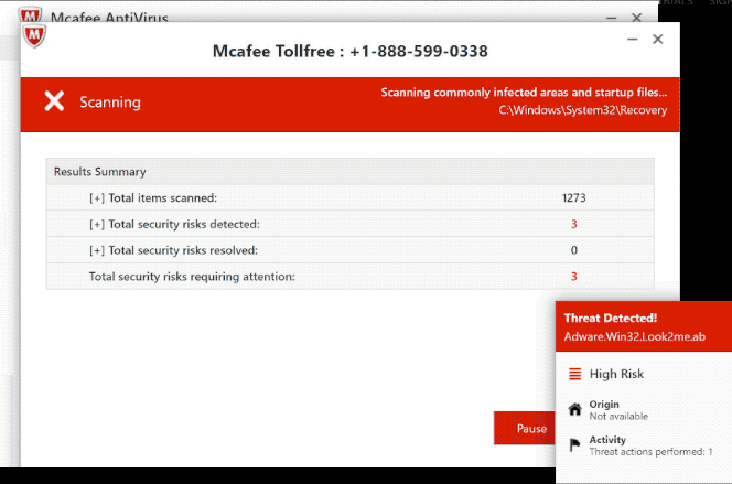McAfee tollfree scam
