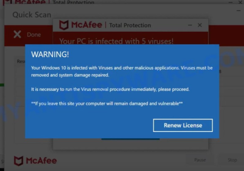 What is Your Windows 10 is infected with viruses pop-up alert
