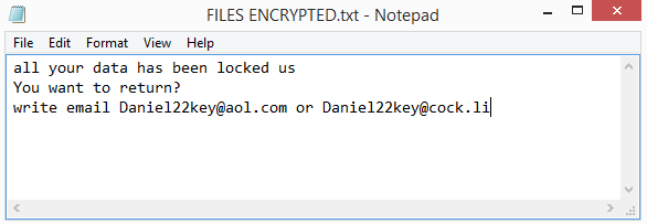 Dkey ransomware ransom note