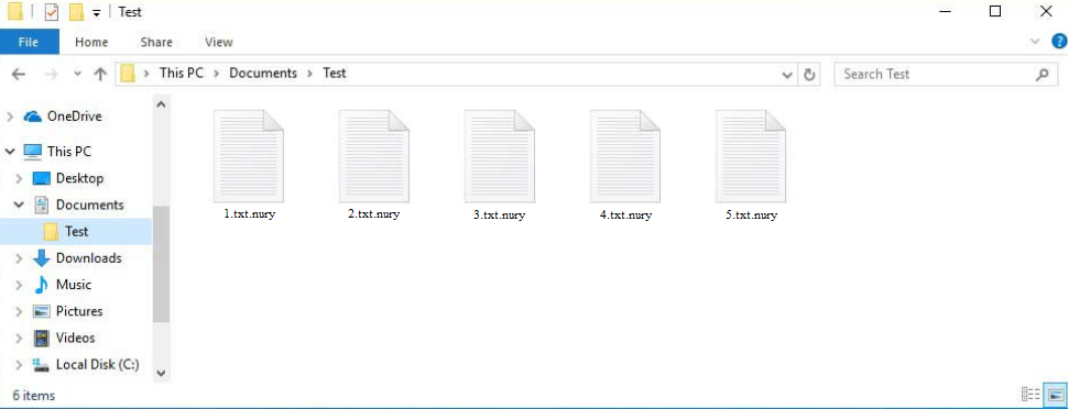 Nury ransomware files