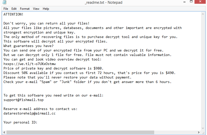 Tuis ransomware note