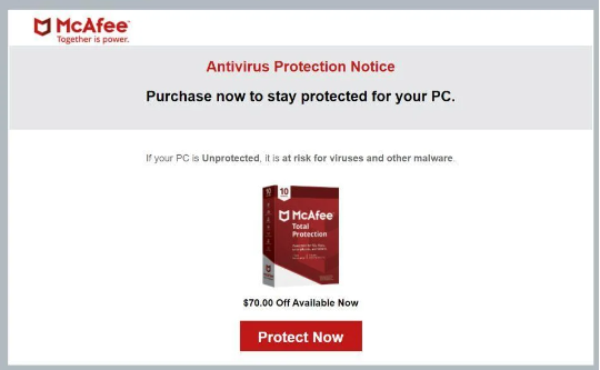 McAfee subscription has expired scam