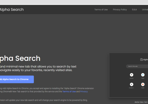 Odstranit Alpha Search Browser Hijacker