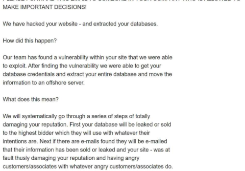 We Have Hacked Your Website Email Scam – Hvordan håndteres det?