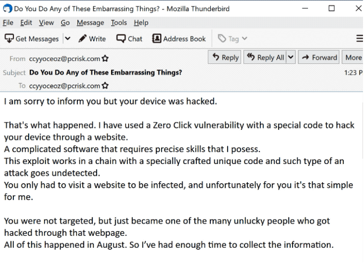 Your Account Was Hacked Email Scam – Mitä sinun tarvitsee tietää?