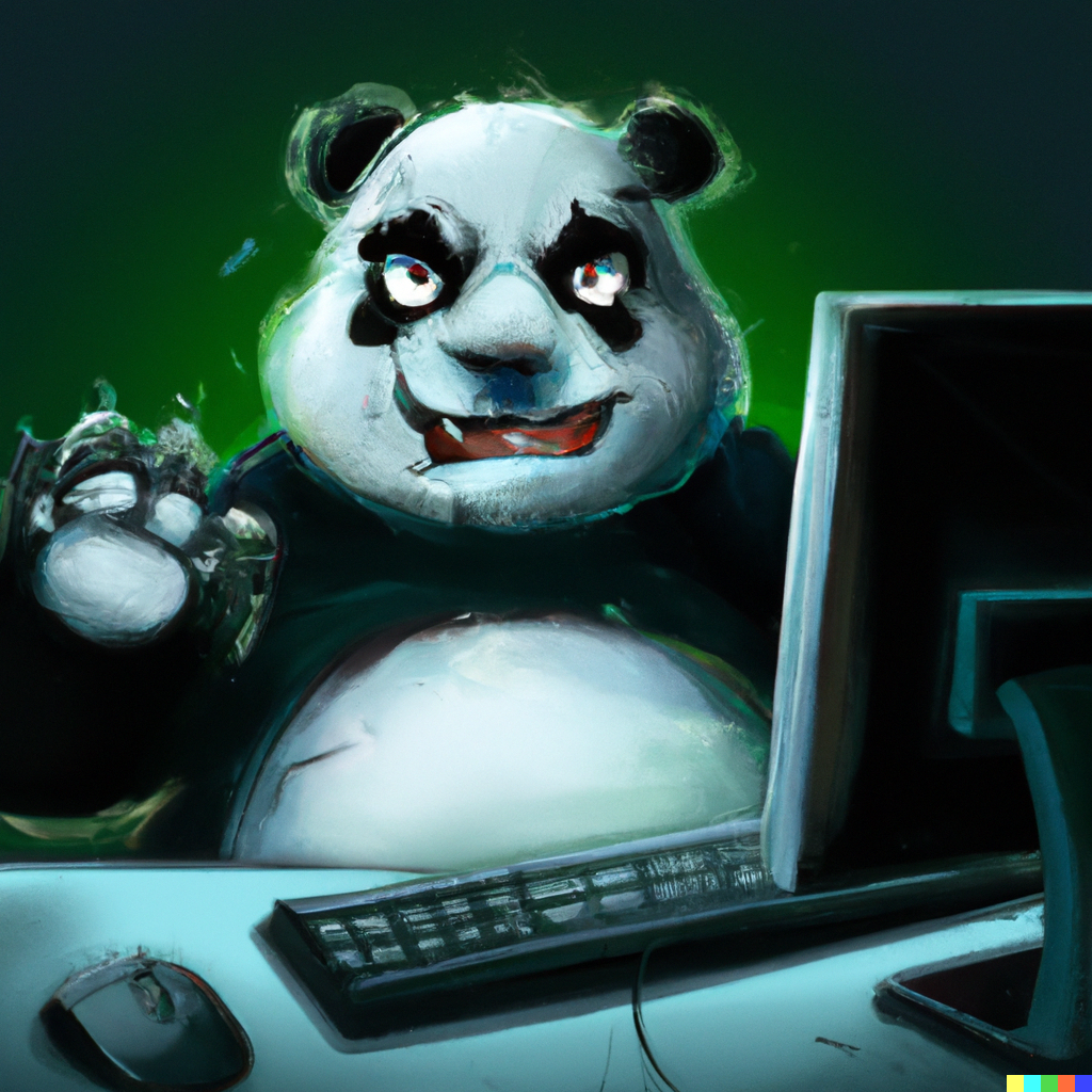 DALL·E 2023-03-14 16.05.44 - panda mad, computer threat , digital art