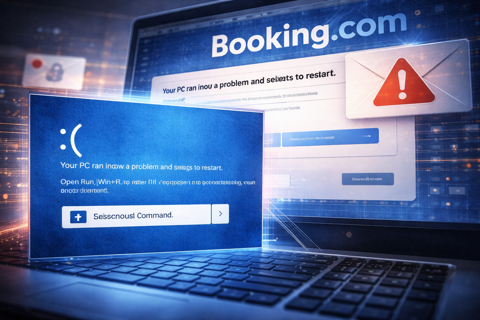 Booking.com тематические атаки ClickFix используют фейковые системные ошибки