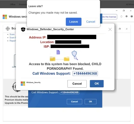 Remove  “Child Pornography Found” scam