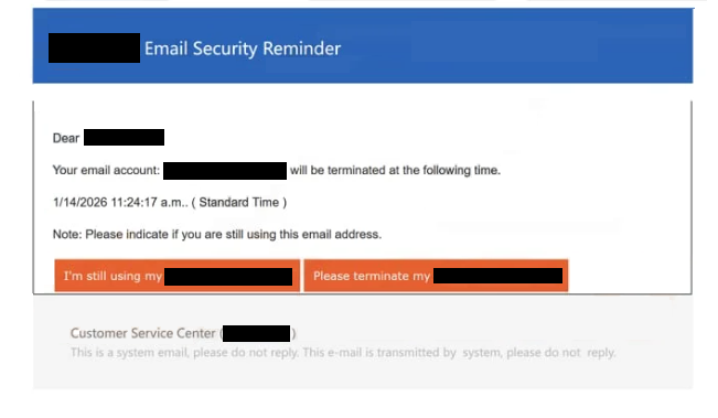 Verwijder ” Email Security Reminder ” oplichte-e-mail