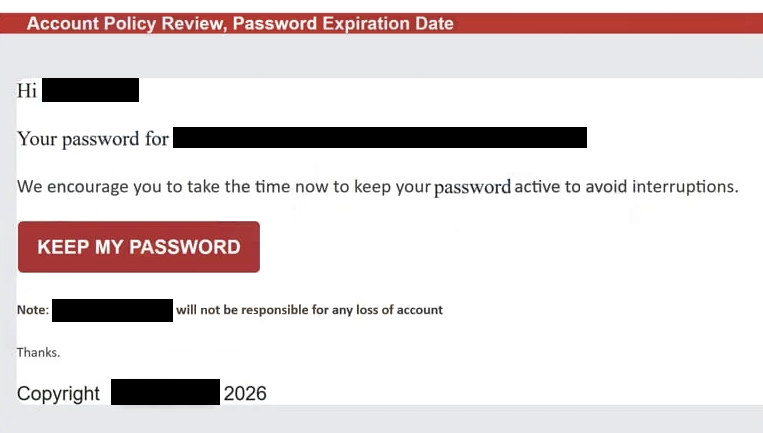 Remove “Account Policy Review, Password Expiration Date” phishing email