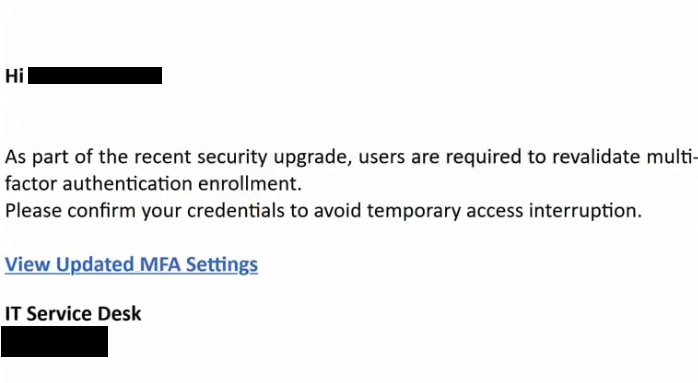 Remover e-mails de phishing MFA Revalidation Required