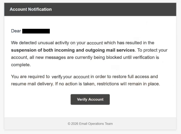 ” We detected unusual activity on your account ” Oltalama e-postasını kaldır