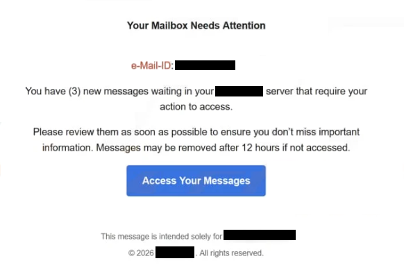 Eliminar el correo de phishing Your Mailbox Needs Attention