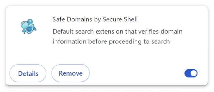 Eliminar dominios seguros por el secuestrador del navegador Secure Shell Search