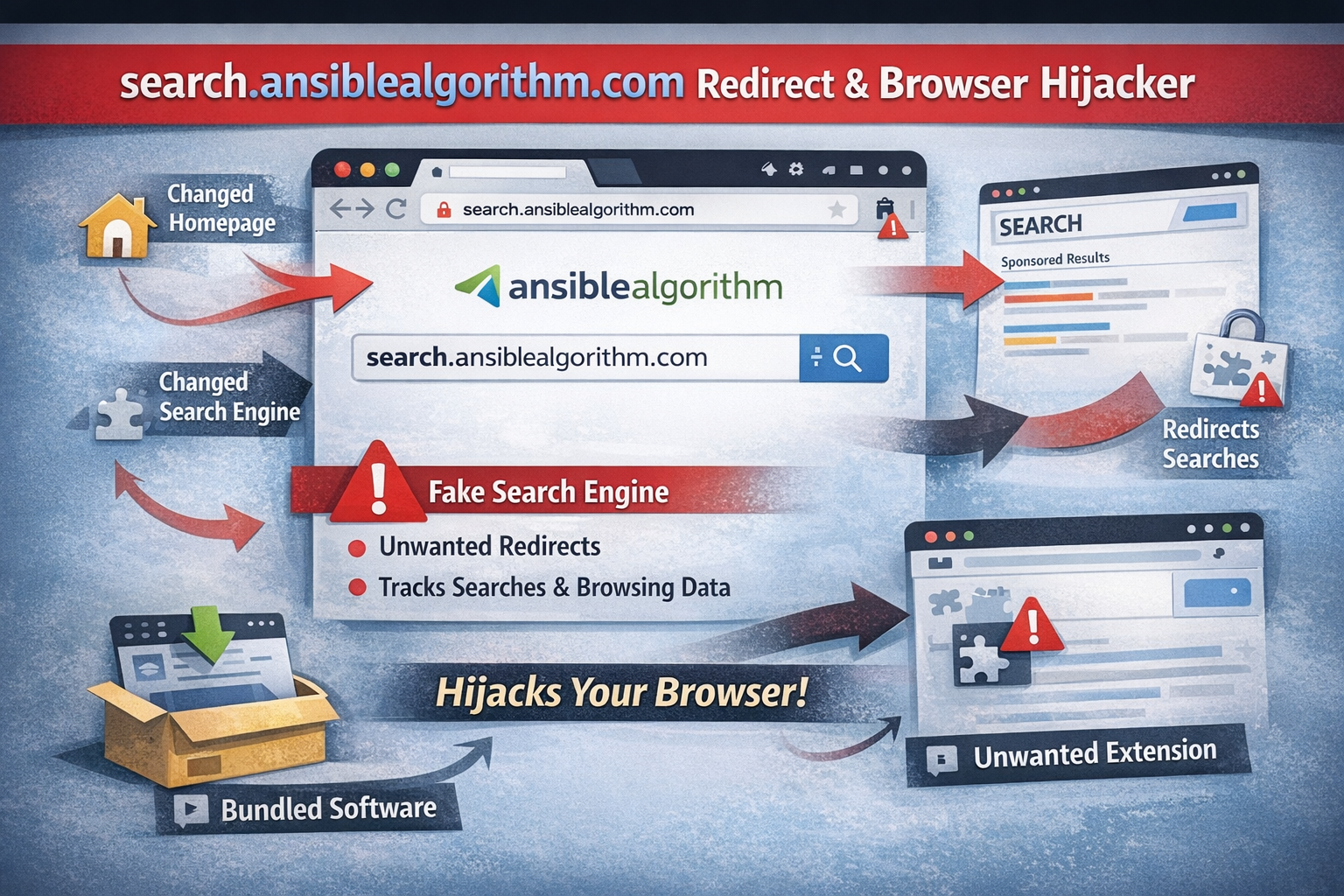 Удалить search.ansiblealgorithm.com перенаправить