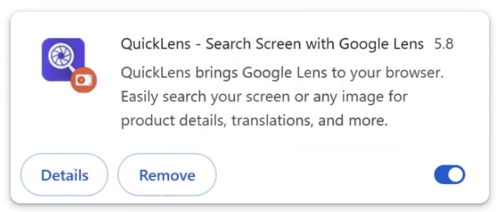 Verwijder QuickLens – Zoekscherm met Google Lens browser kaper