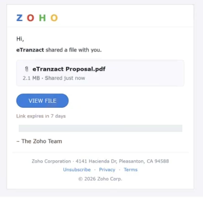 Remove “Zoho – File Shared With You” phishing email