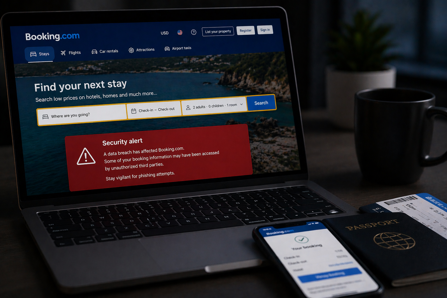 Booking.com inbreuk maakt reserveringsgegevens bloot en veroorzaakt phishingmeldingen