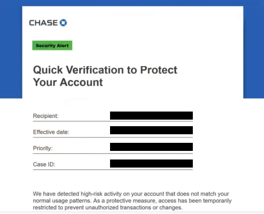 Phishing-E-Mail entfernen Chase – Verification To Protect Your Account