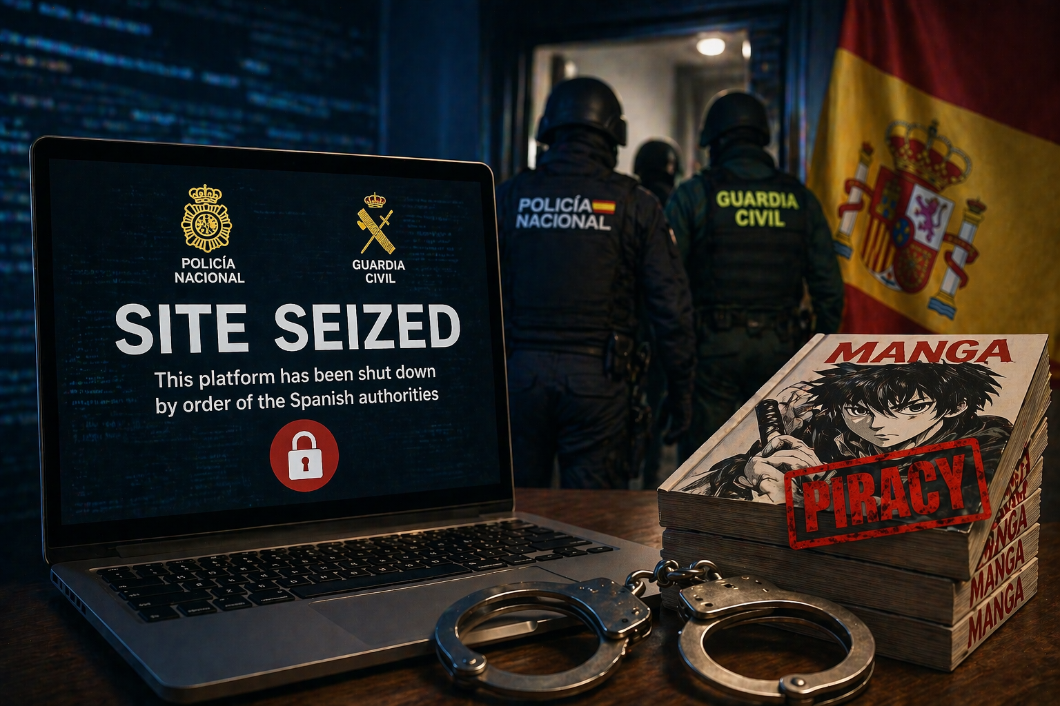 Espanha fecha a rede multimilionária de mangás pirataria em grande repressão