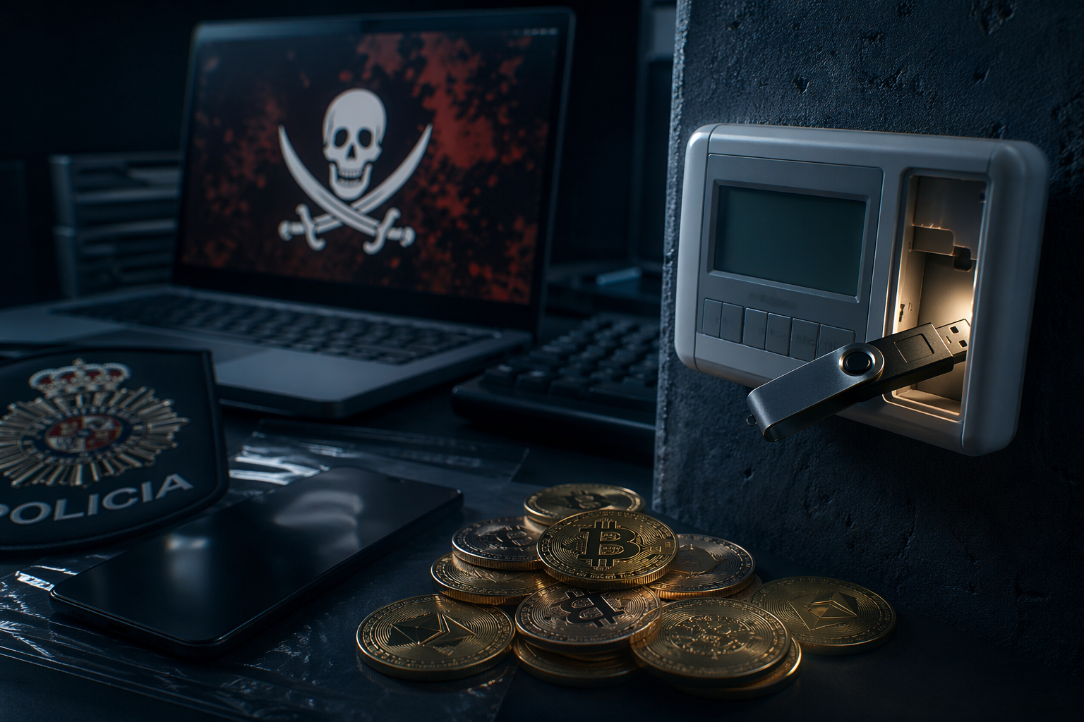 Die spanische Polizei entdeckt 467.000 € in versteckten Krypto- und Erwachsenenwerbenetzwerken, das mit einer großen Manga-Piraterieseite verbunden ist