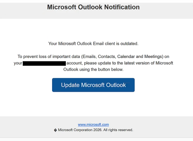 Remove “Microsoft Outlook Notification” phishing email