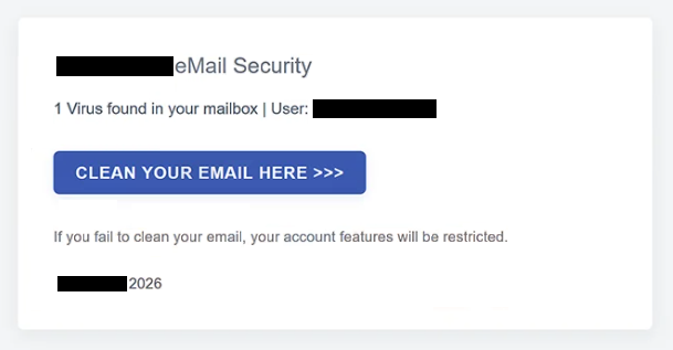 Remove “1 Virus found in your mailbox” phishing email