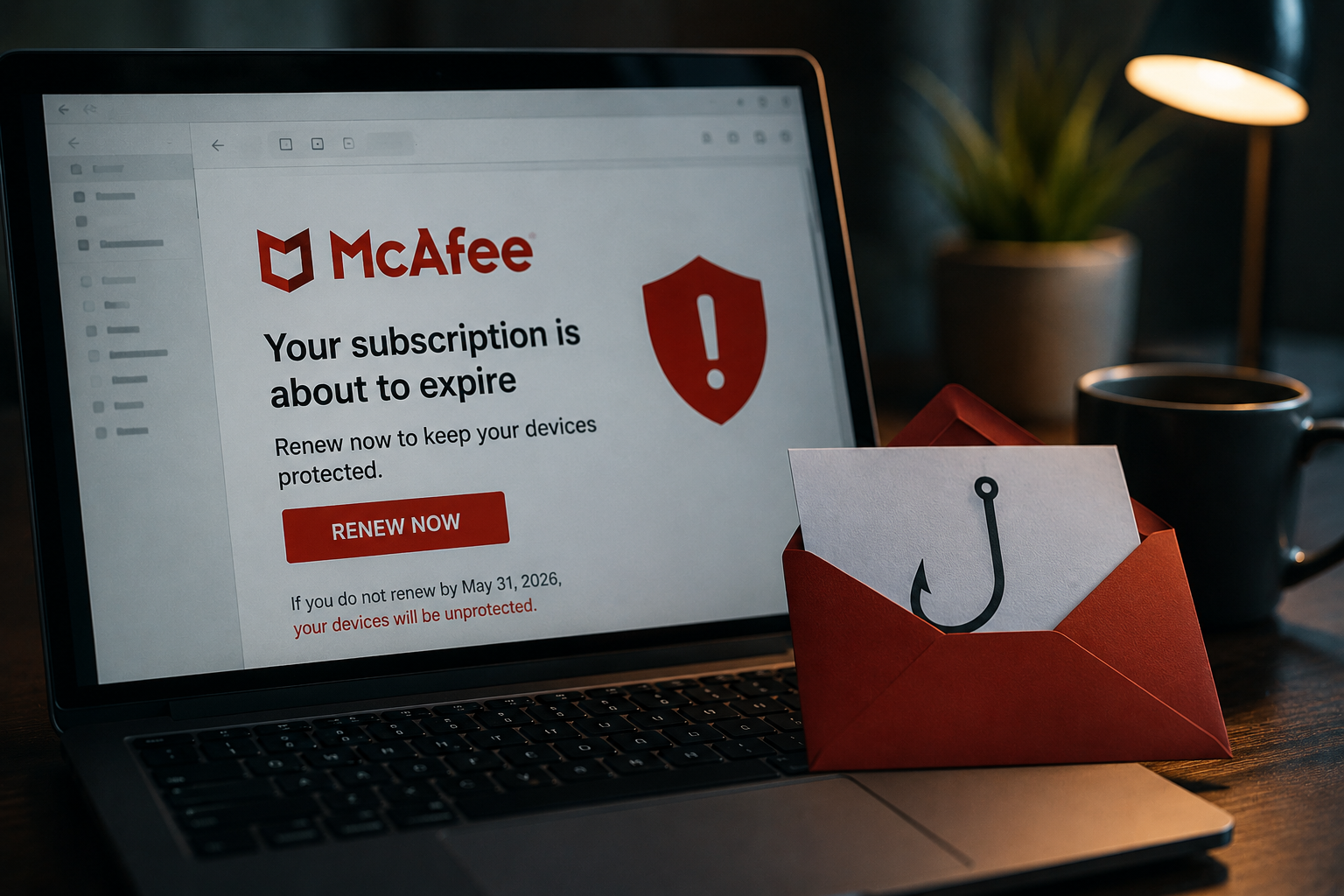 Los correos electrónicos falsos de renovación de McAfee aumentan mientras estafadores explotan el miedo a las amenazas cibernéticas
