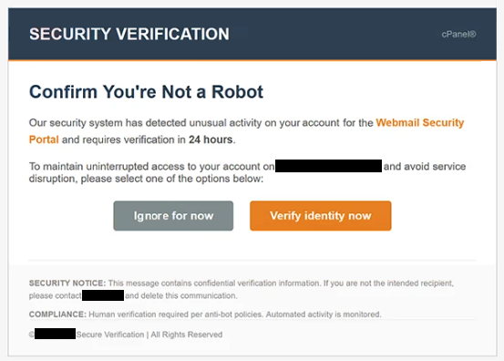 Eliminar el correo de phishing Security Verification – Confirm You’re Not A Robot